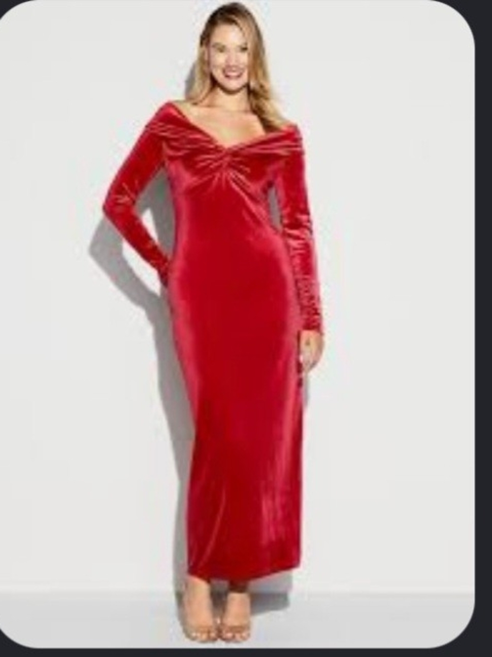 The Occasion by Old Navy Velvet Off-Shoulder Maxi Dress